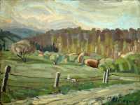 Paysage champêtre avec les enfants du peintre