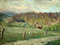 Paysage champtre avec les enfants du peintre